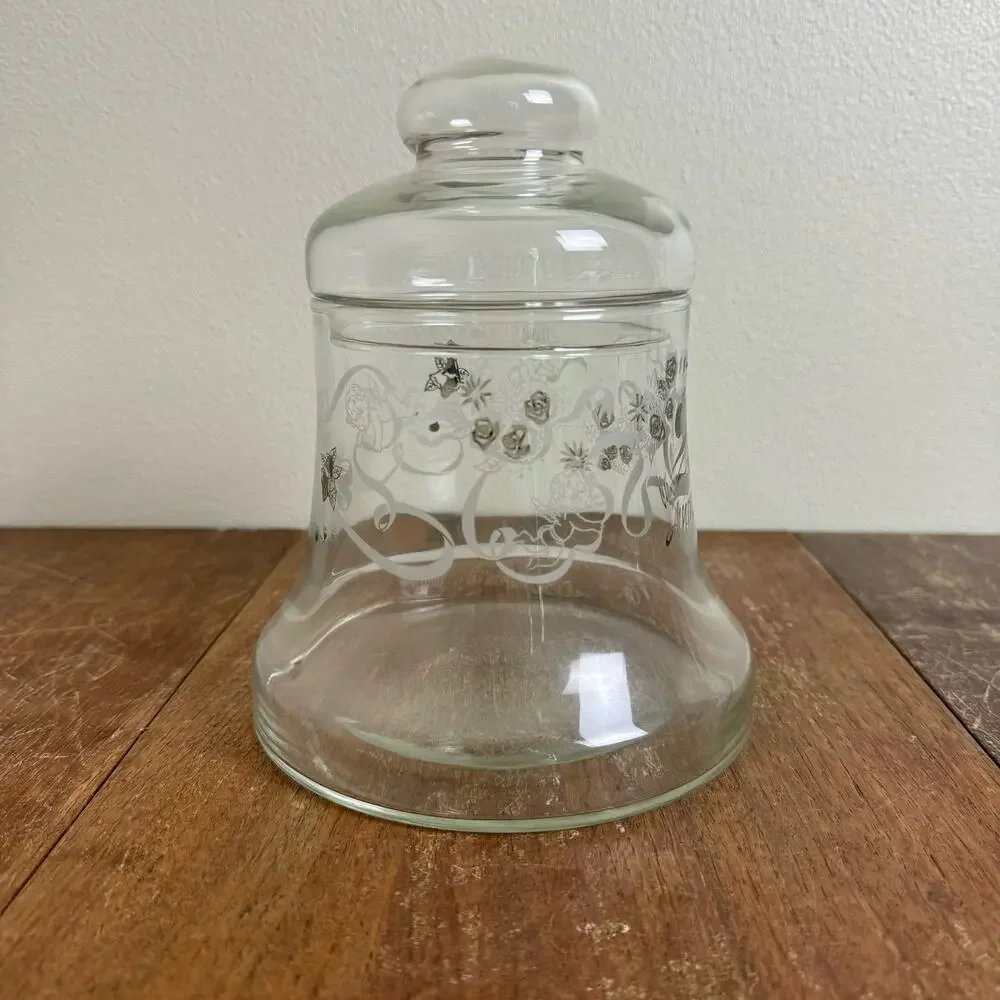 25th‎ Anniversary Silver detail VINTAGE Bell Shaped Candy Jar with Lid
